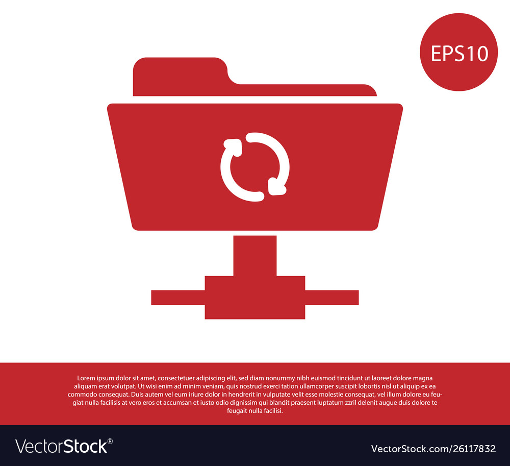 Red ftp sync refresh icon on white background Vector Image Red ftp sync refresh icon on white background