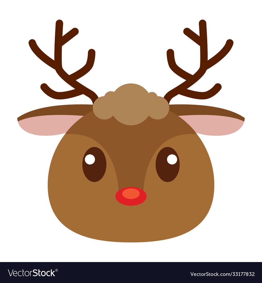 Reindeer head cartoon Royalty Free Vector Image