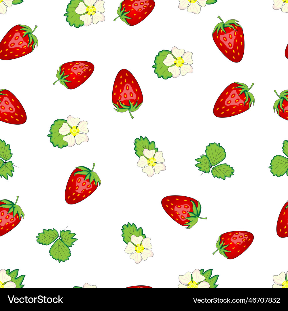 Seamless pattern with strawberries berries Vector Image