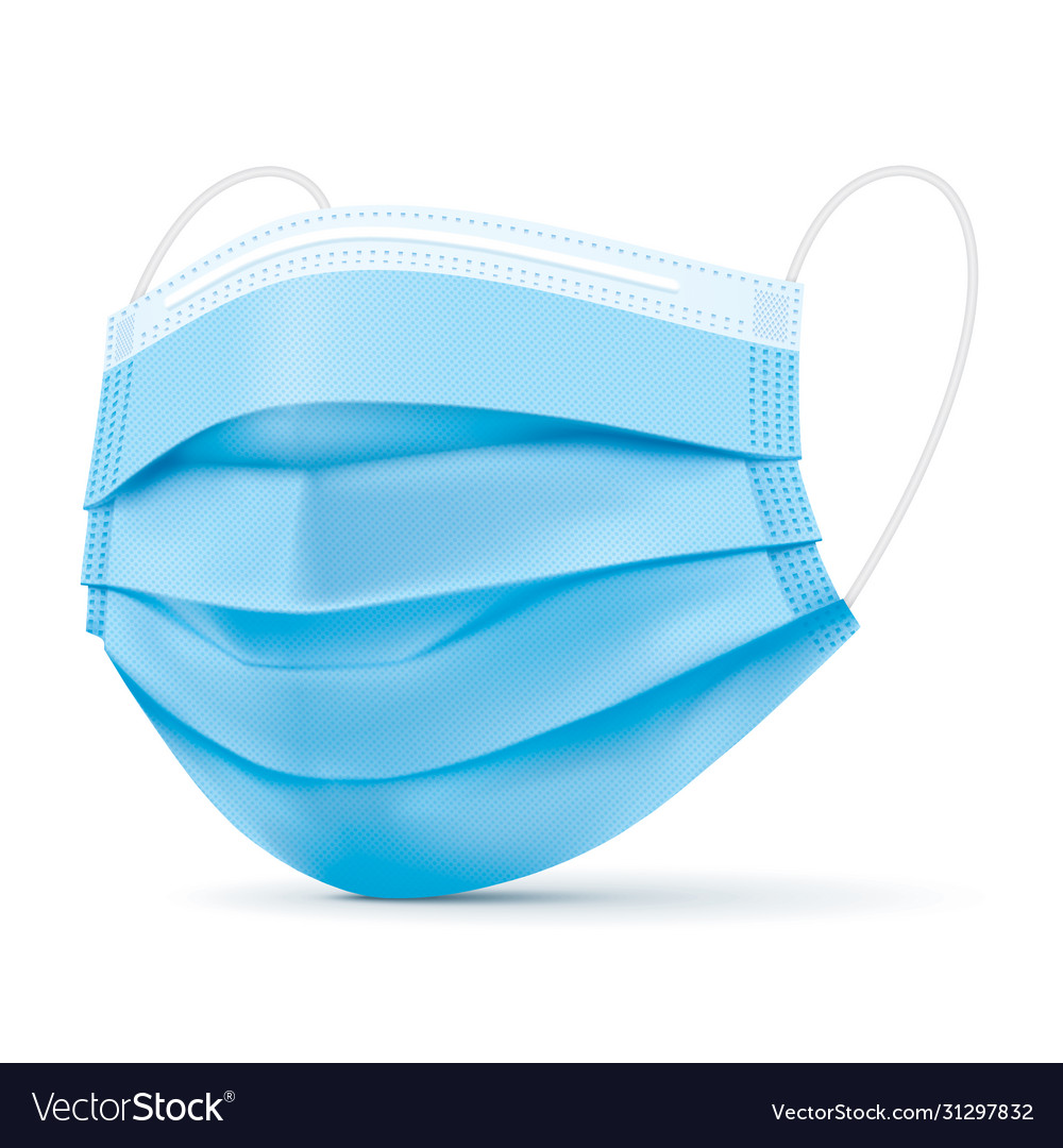 Download Surgical blue face mask Royalty Free Vector Image