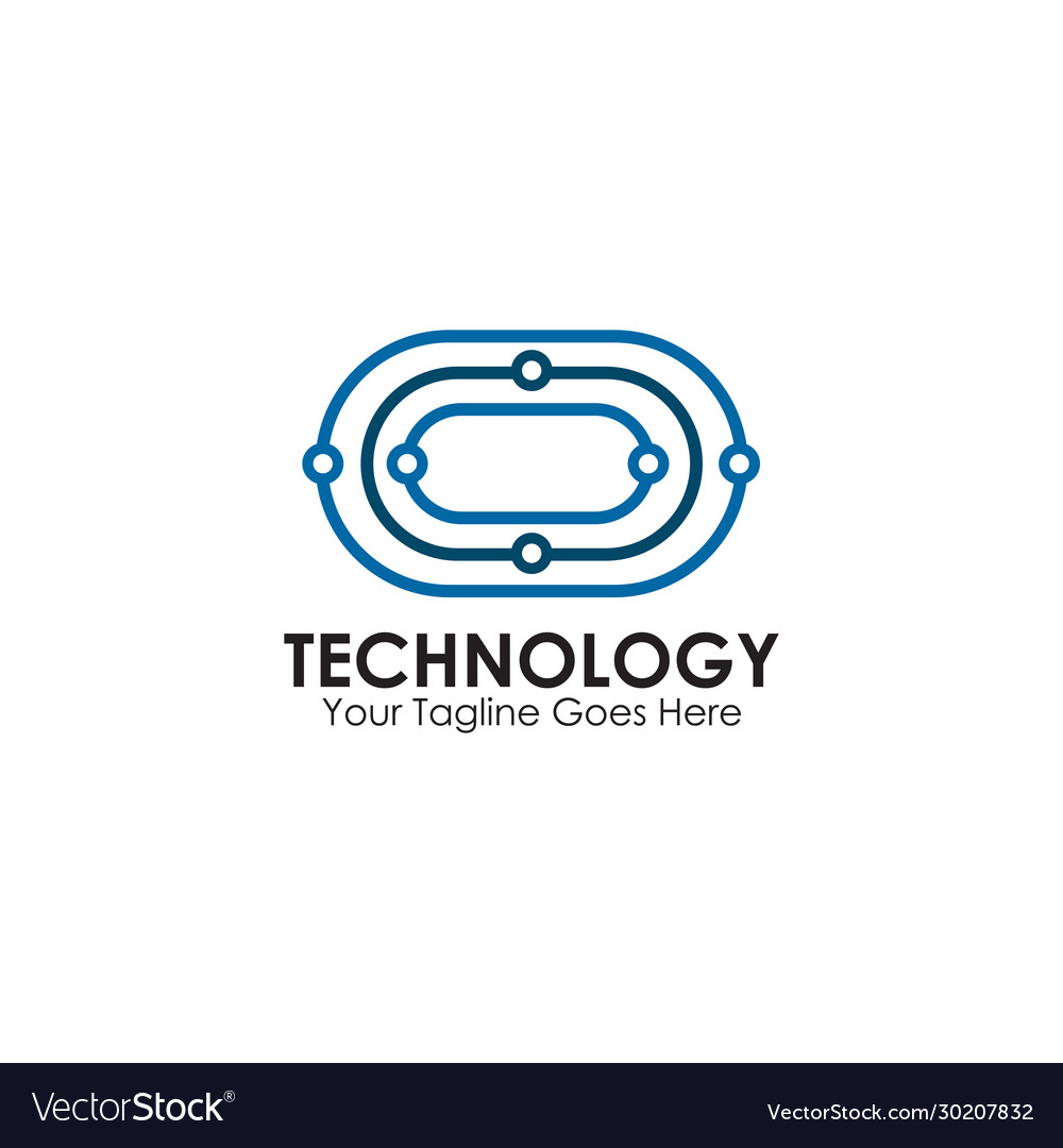 Technology logo design with using circuit element