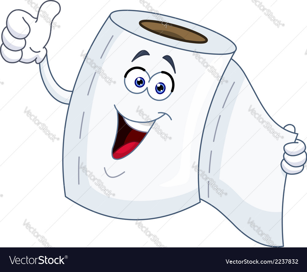 Toilet paper cartoon Royalty Free Vector Image