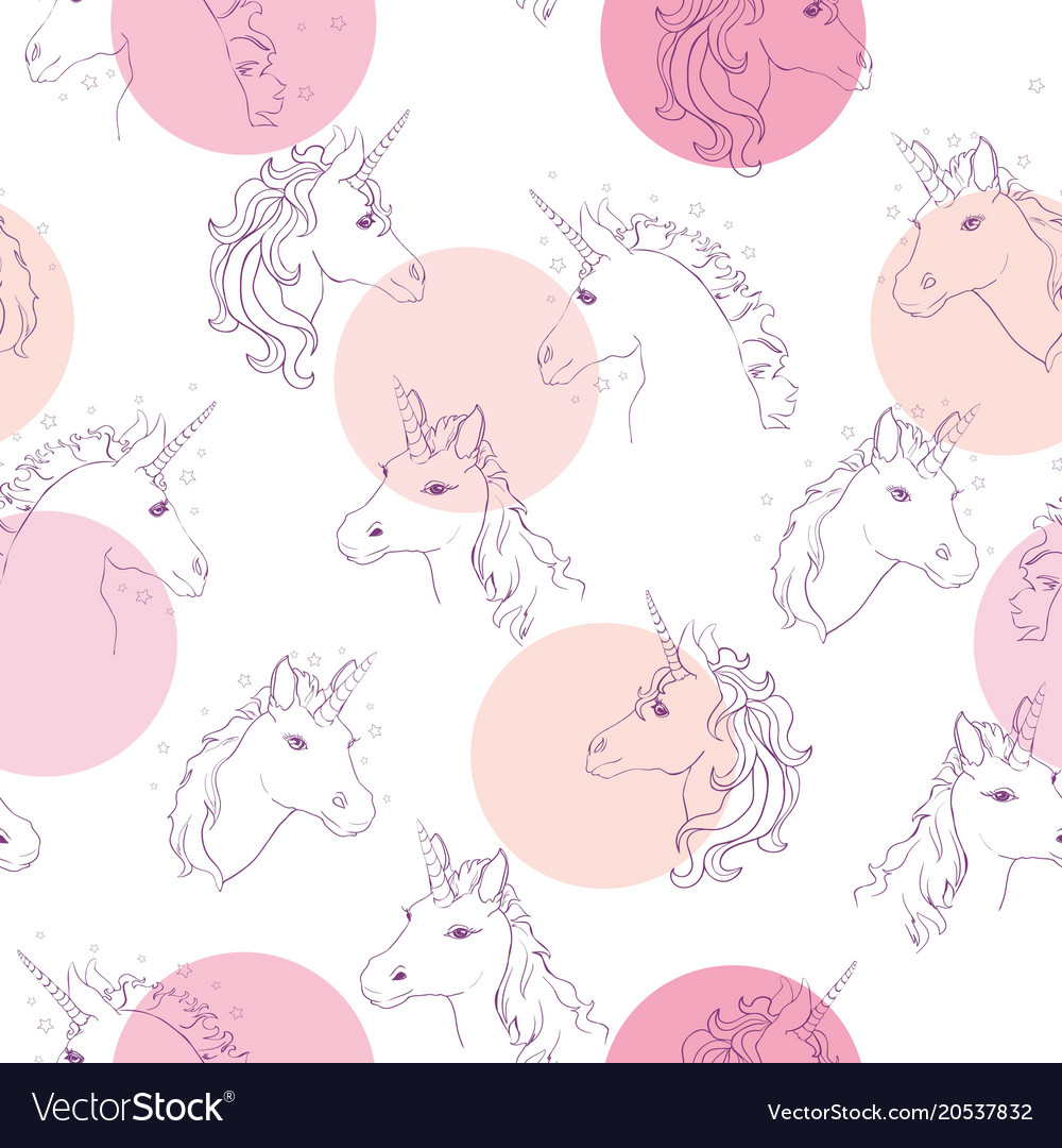 Unicorn seamless pattern unicorns with rainbow