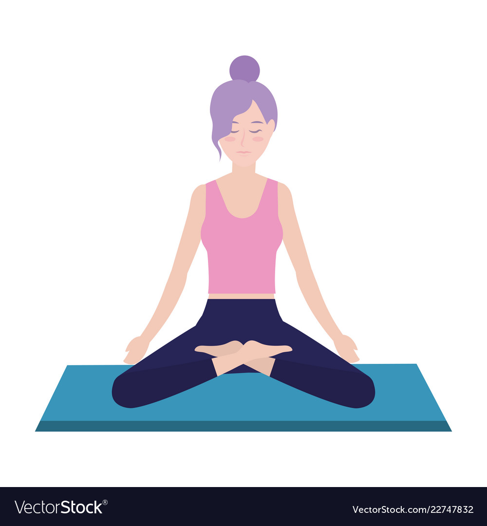 Woman and yoga Royalty Free Vector Image - VectorStock