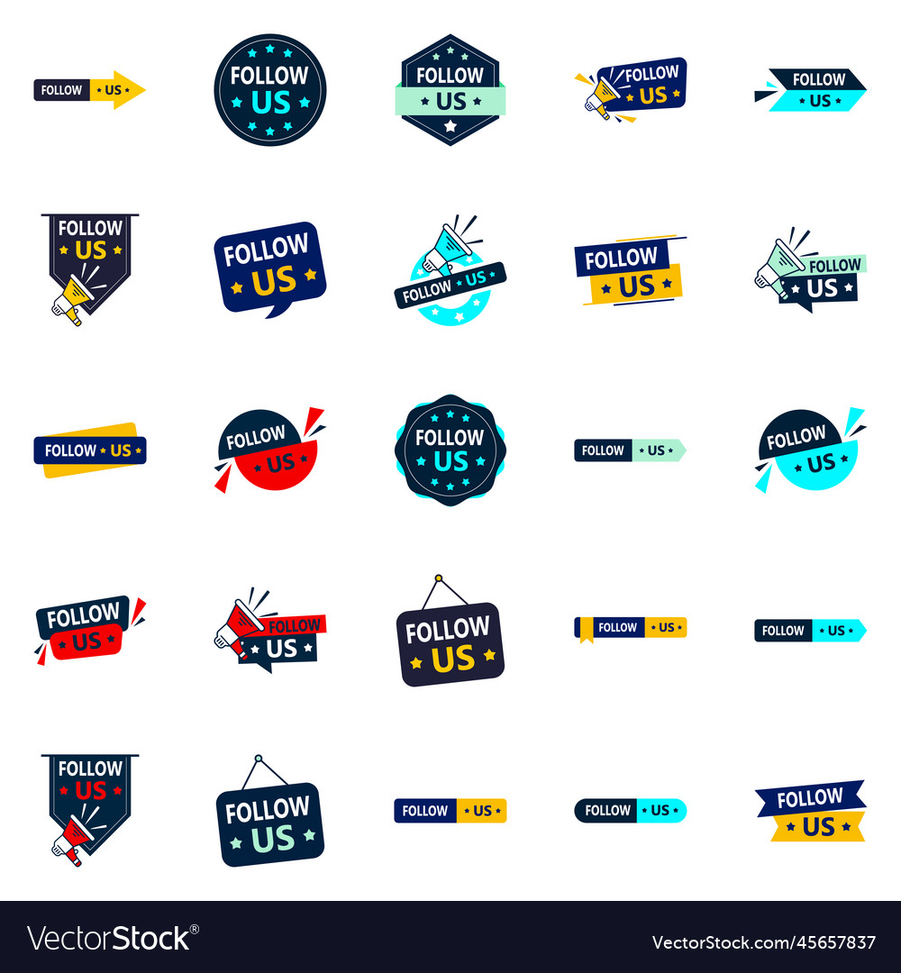 25 follow-boosting follow us graphic elements vector image 25 follow-boosting follow us graphic elements