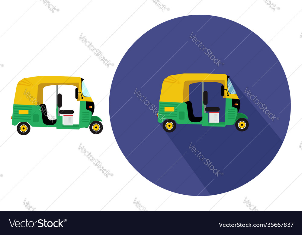 Auto rickshaw on white background Royalty Free Vector Image