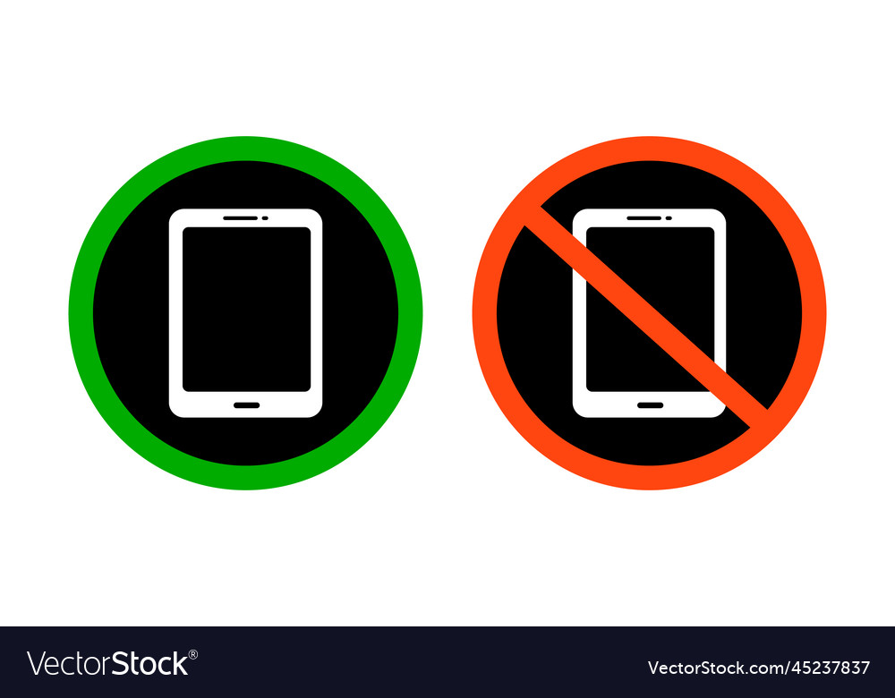 Cell phone usage restriction icon set