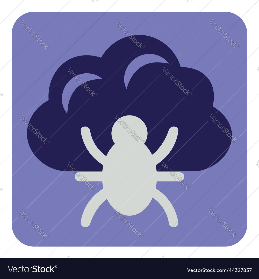 Cloud with software bug on a white background