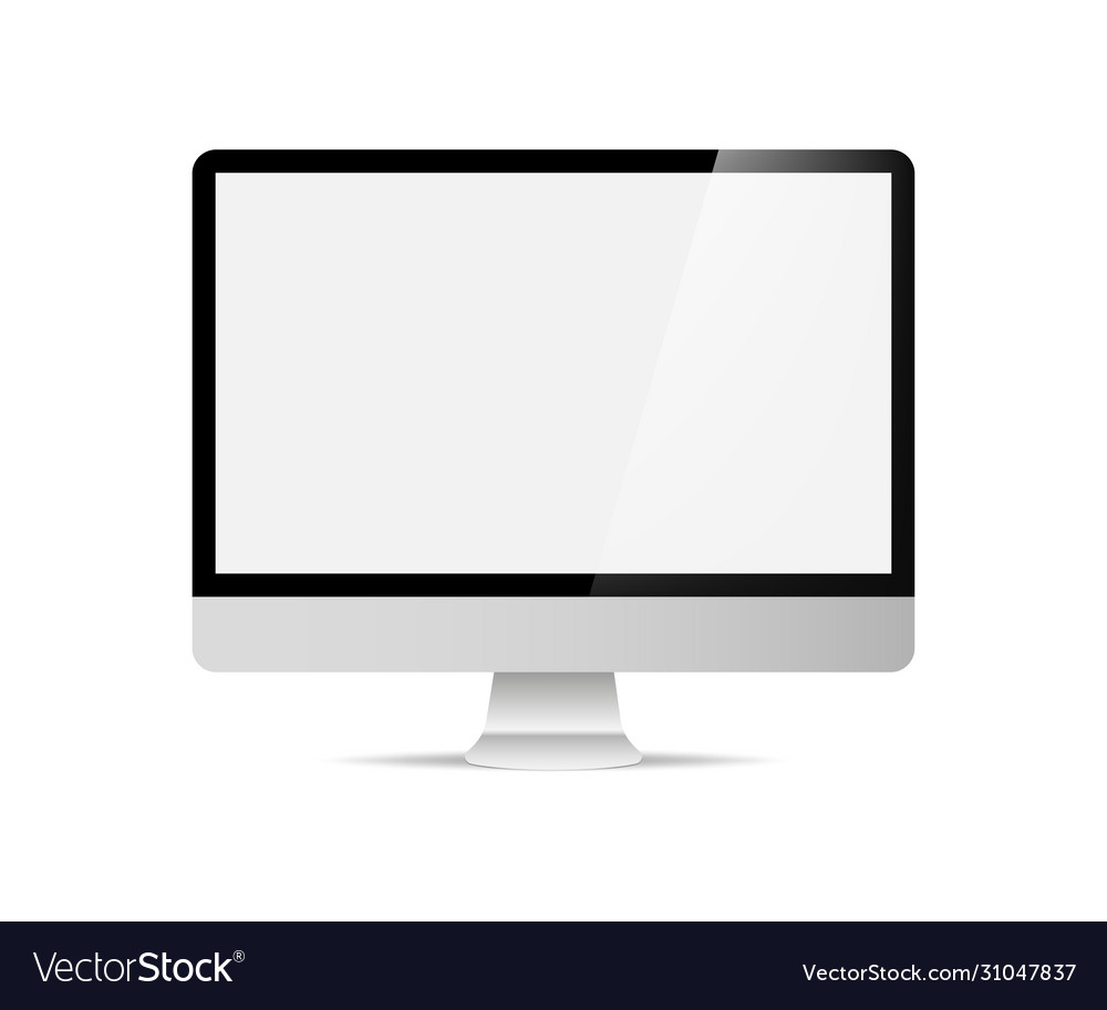 Computer display isolated in realistic design