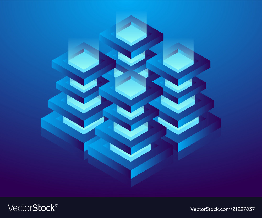 Cryptocurrency and blockchain vector image Cryptocurrency and blockchain