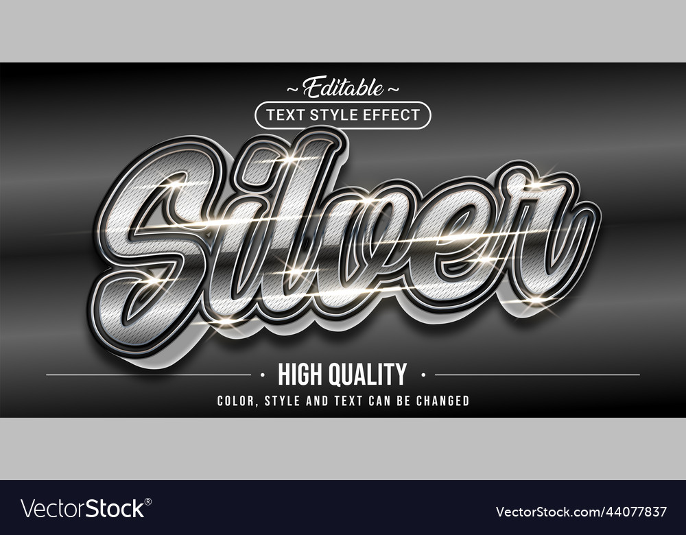 Editable text style effect - silver