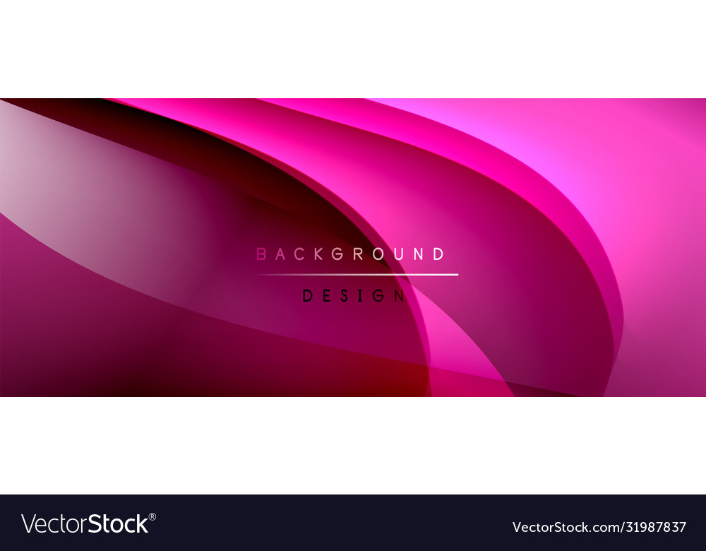 Fluid gradient waves with shadow lines and glowing