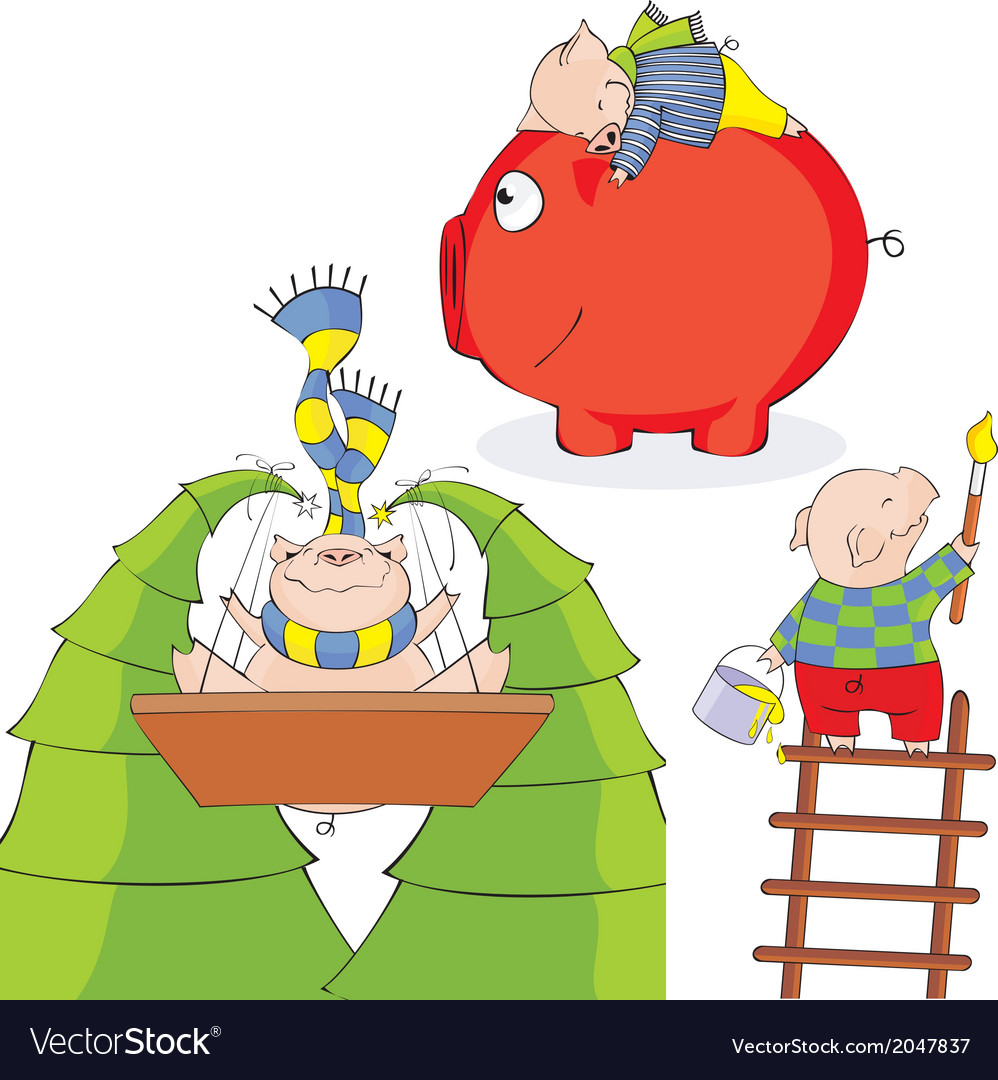 Funny piglets Royalty Free Vector Image - VectorStock
