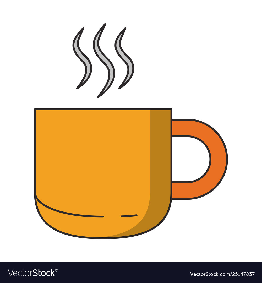 Hot drink in mug cartoon isolated Royalty Free Vector Image