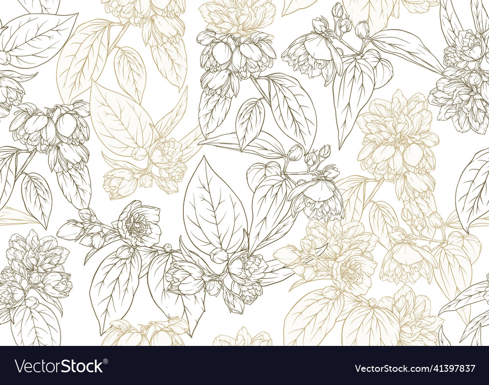 Jasmine Floral Seamless Pattern