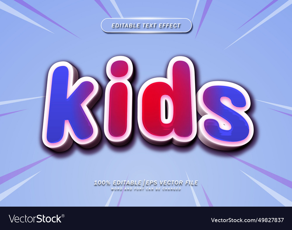 Kids style text editable effect