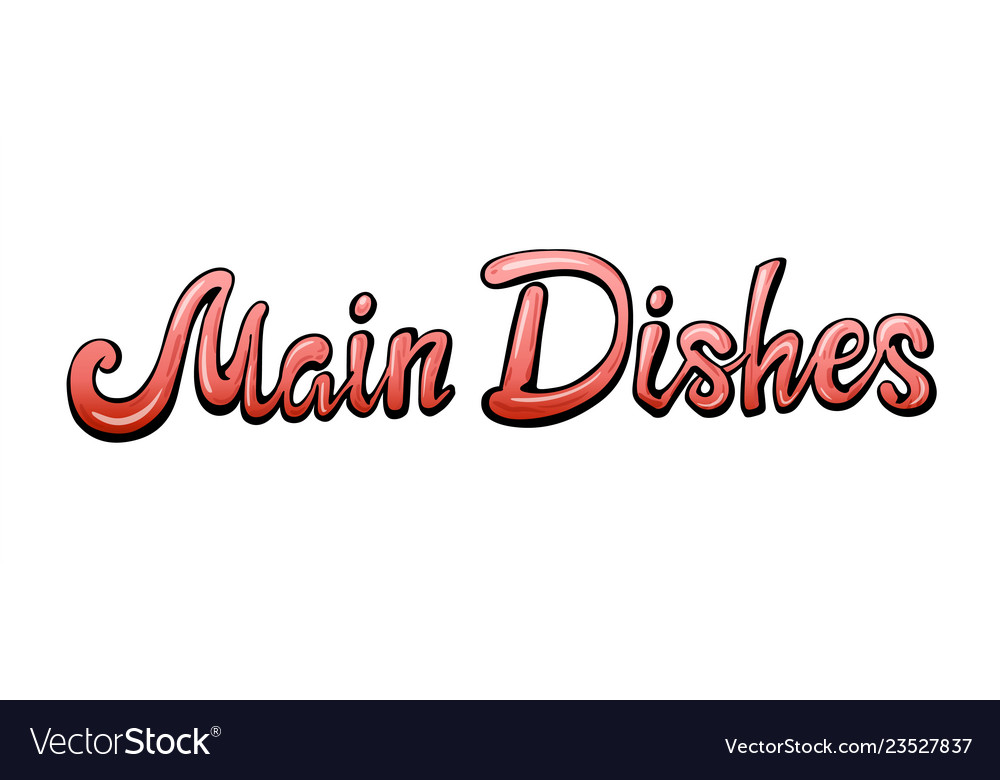 Main dishes menu title Royalty Free Vector Image