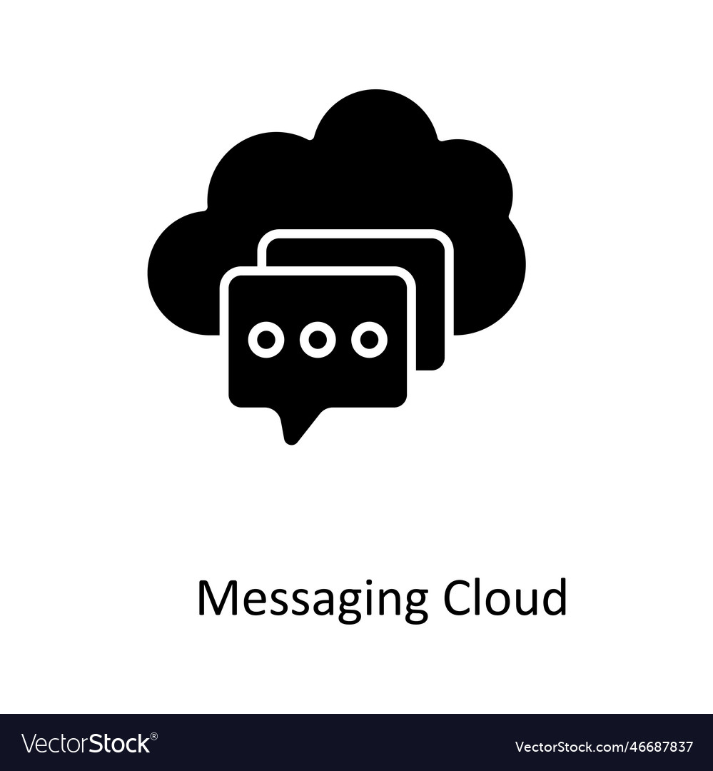 Messaging cloud solid icons simple stock