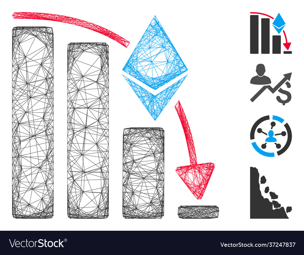 Net ethereum falling acceleration chart vector image Net ethereum falling acceleration chart