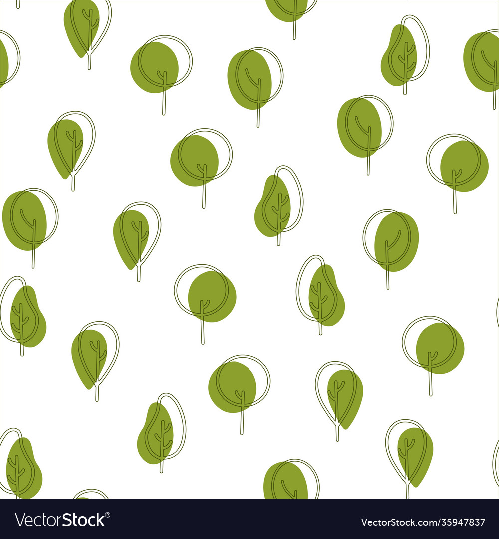 Pattern with a minimal tree conceptual linear vector image Pattern with a minimal tree conceptual linear