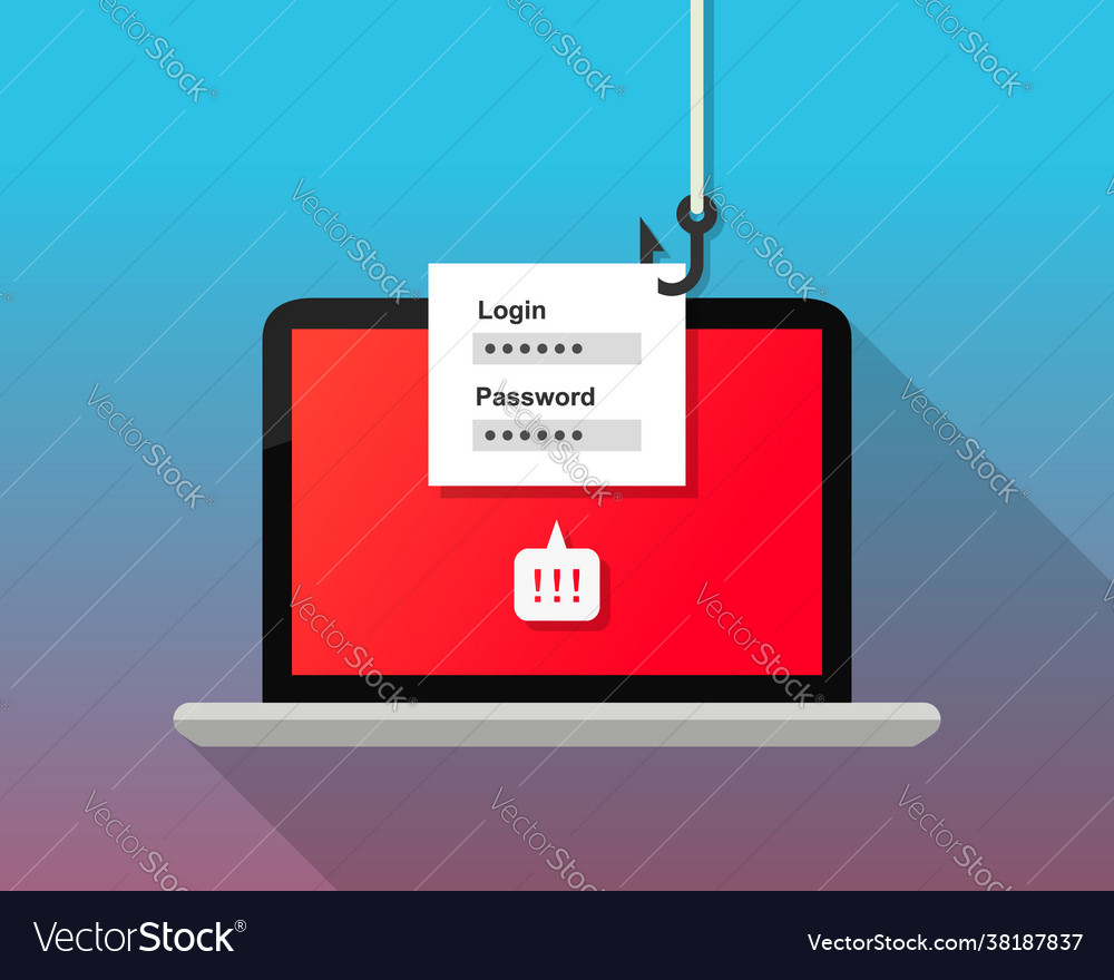Phishing concept hacker stealing login password