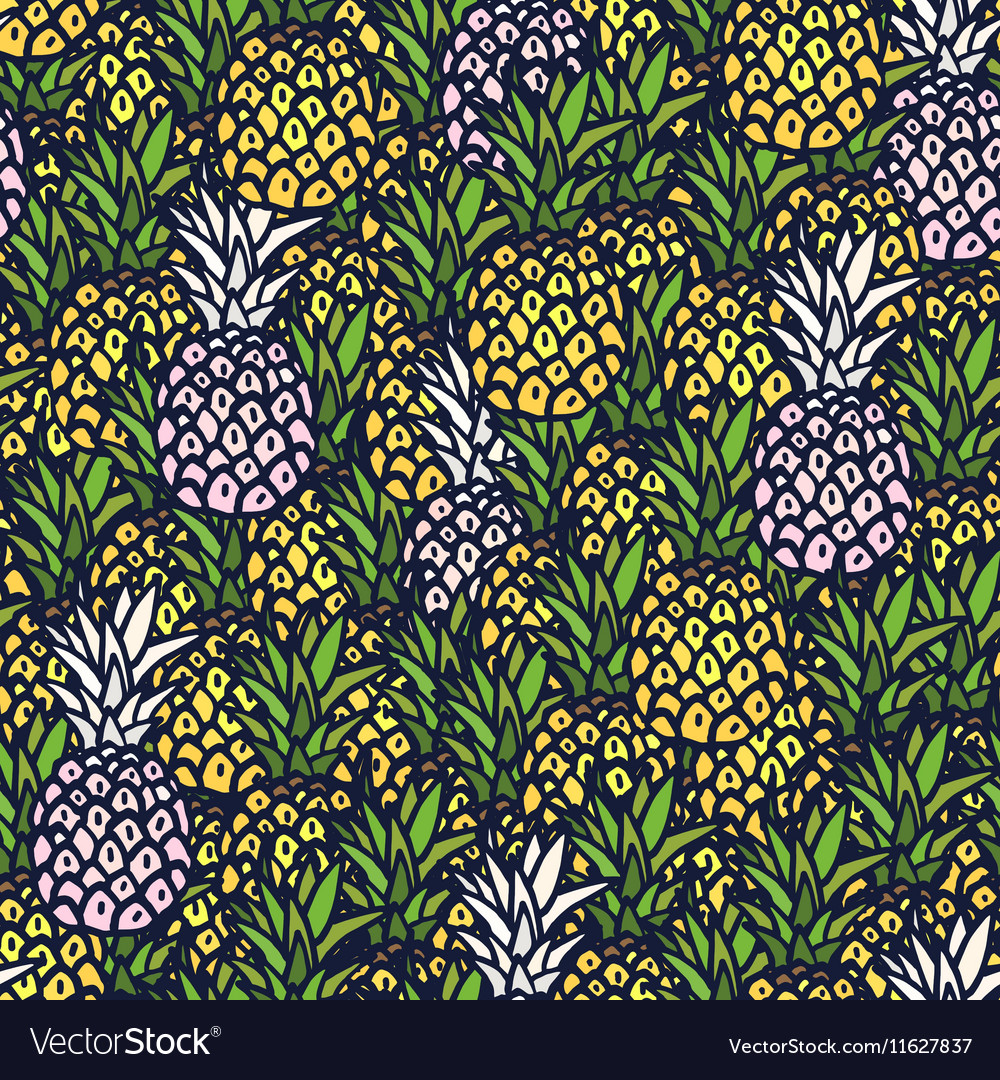 Pineapple seamless background Royalty Free Vector Image