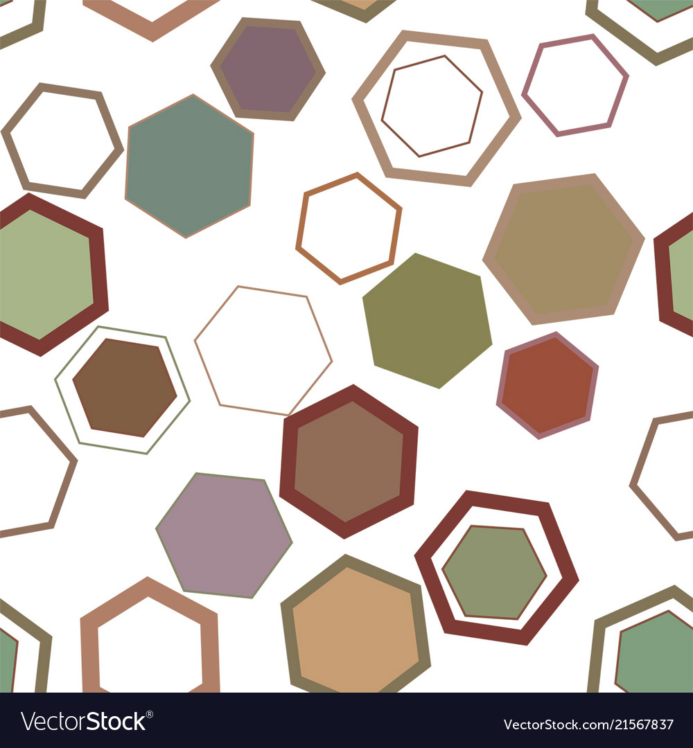 Seamless color abstract hexagon geometric pattern