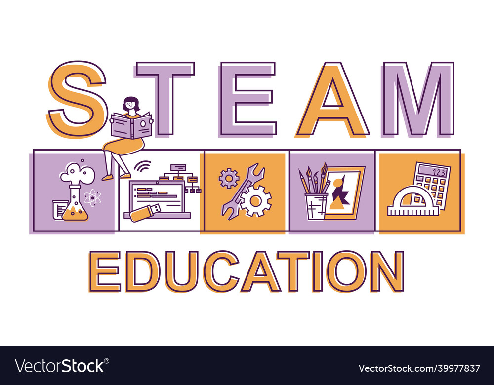 Stem education text composition Royalty Free Vector Image