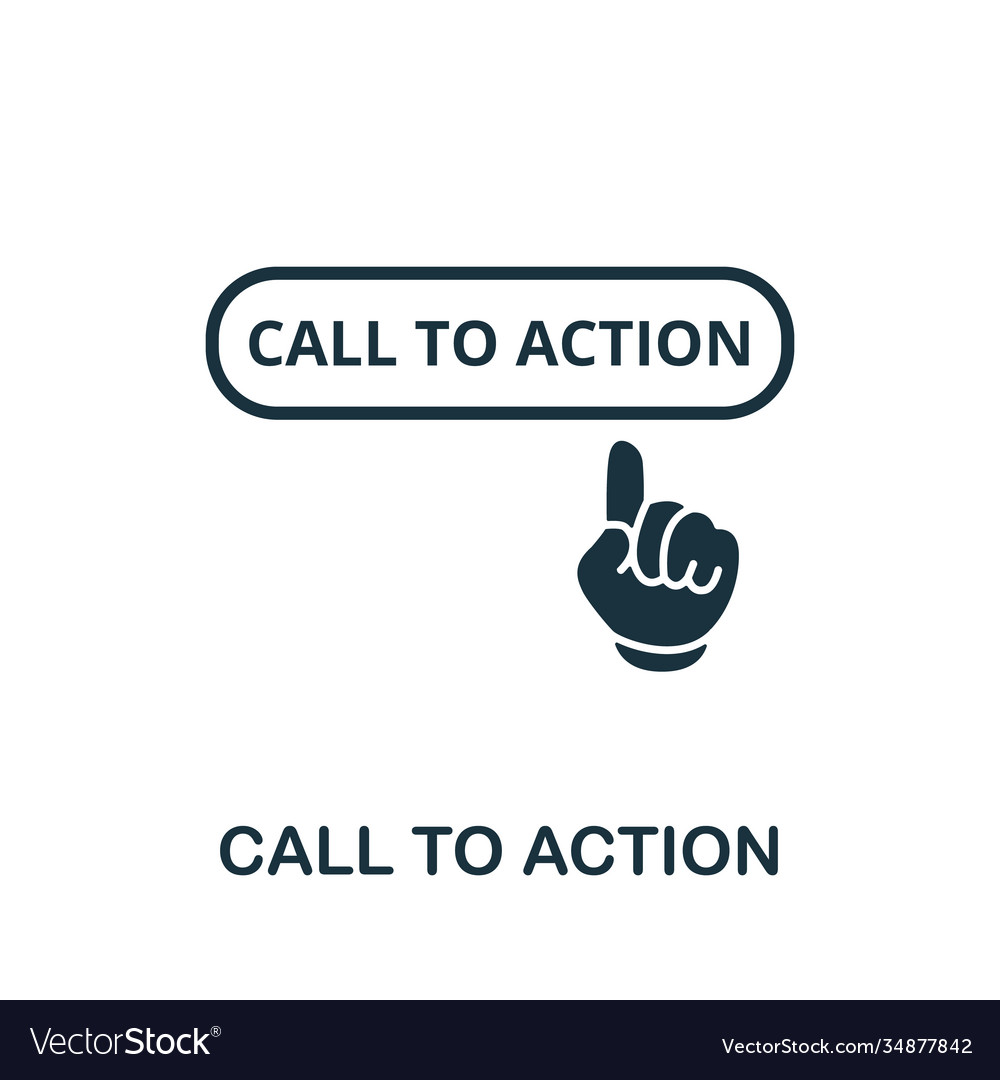 Call to action icon simple element from website