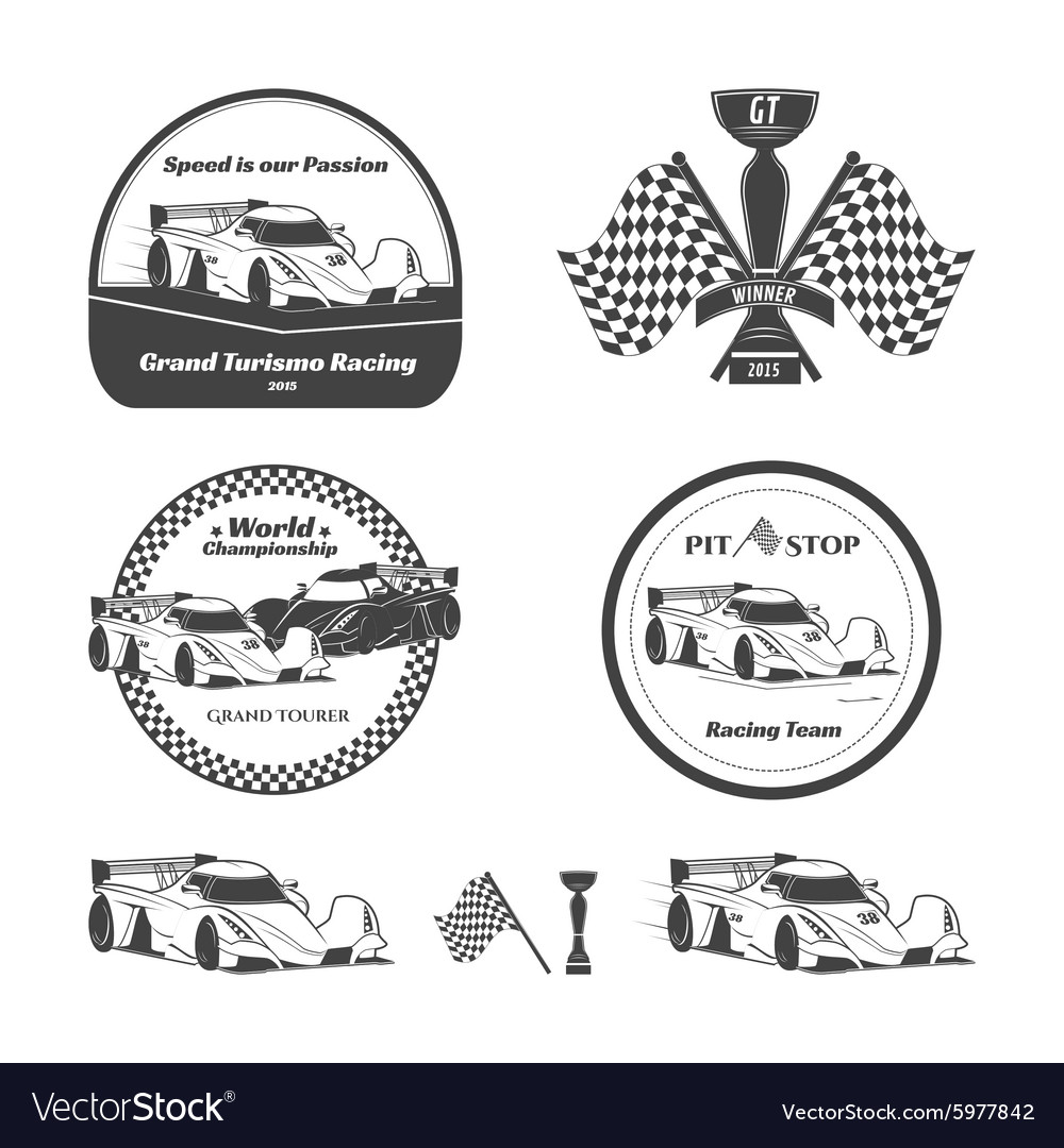 Car racing emblems Royalty Free Vector Image - VectorStock