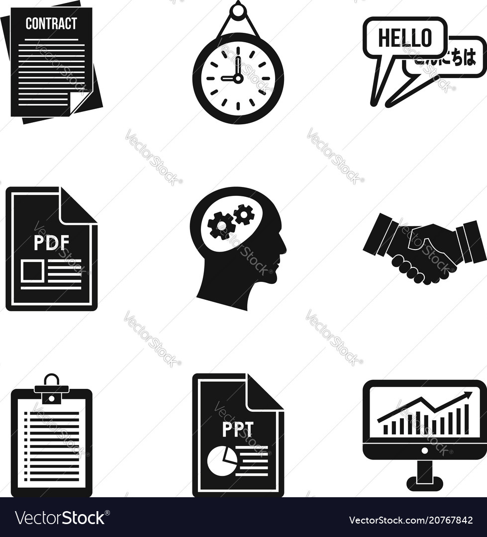 classified-document-icons-set-simple-style-vector-image