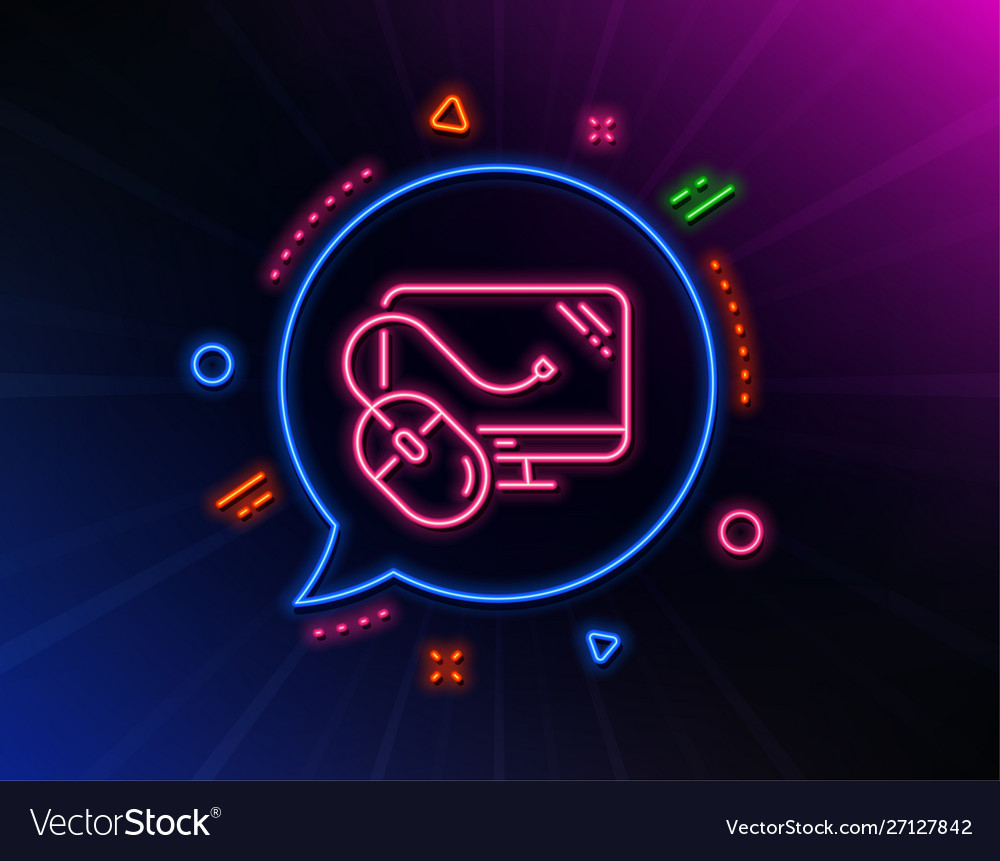 Computer line icon pc mouse component sign