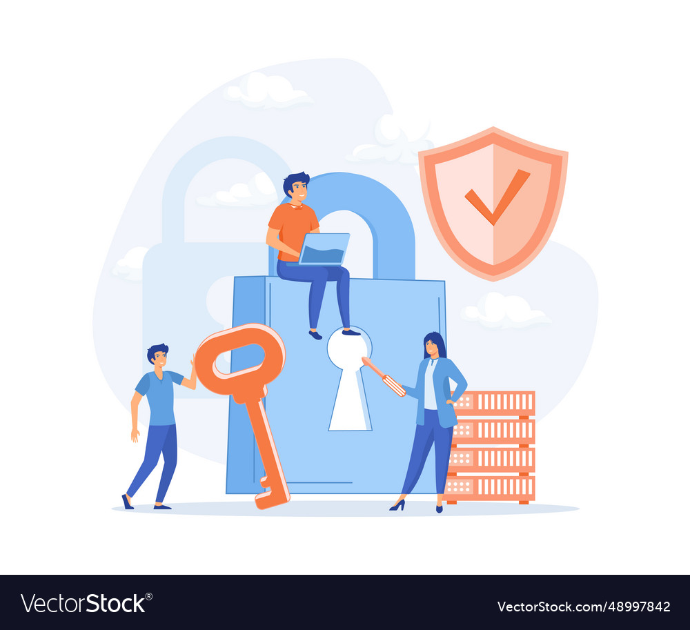 Database security phishing hacker attack concept vector image Database security phishing hacker attack concept