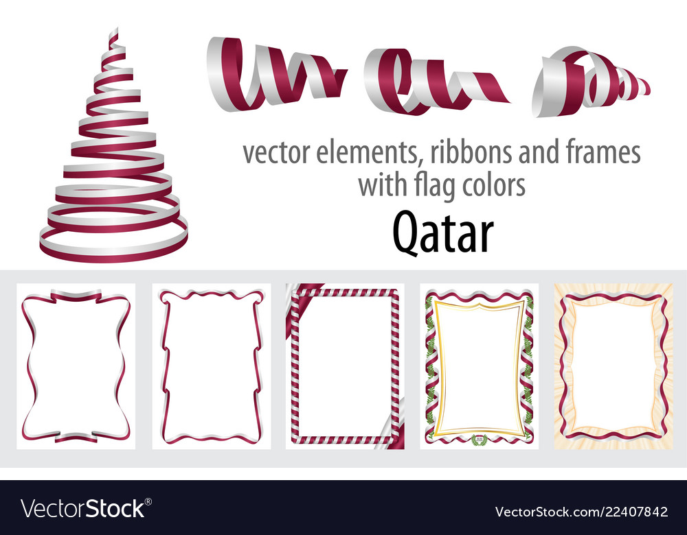 Elements ribbons and frames with flag colors vector image Elements ribbons and frames with flag colors