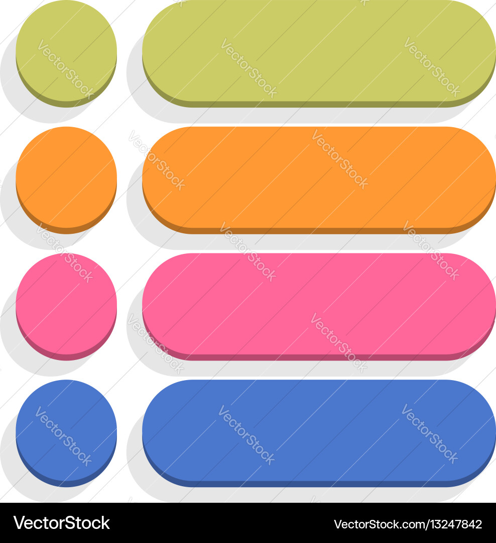 Flat blank icon empty internet color button Vector Image