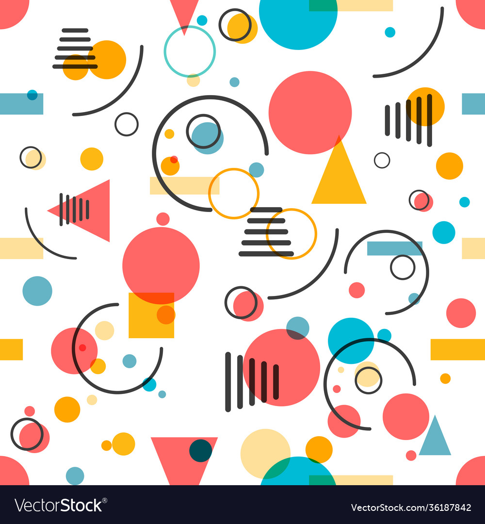 Geometric seamless pattern circles triangles