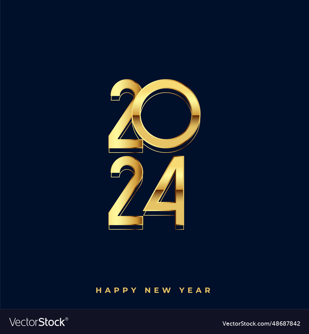 Golden and shiny 2024 new year eve background Vector Image