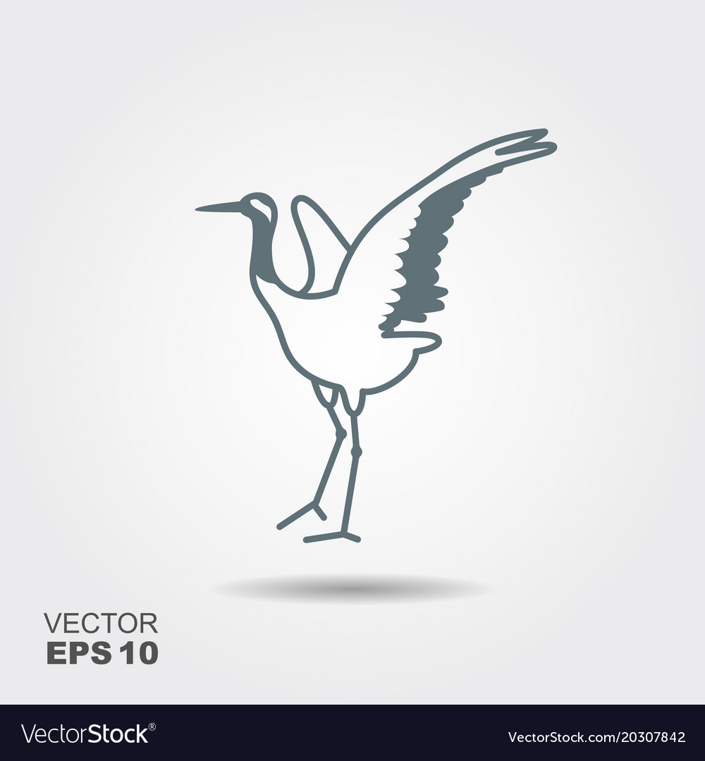 Japanese crane bird icon