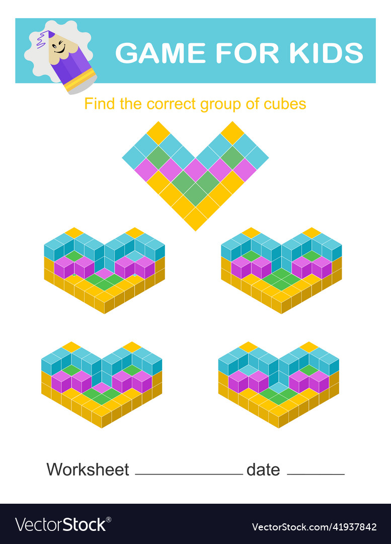 Logical Cube Grouping Game - Kids Puzzle
