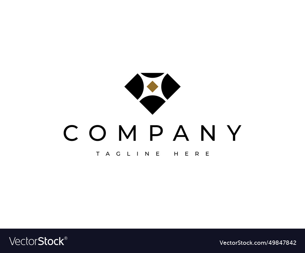 Luxury diamond jewelry logo design Royalty Free Vector Image