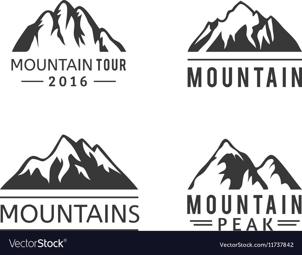 Mountain icons set Royalty Free Vector Image - VectorStock