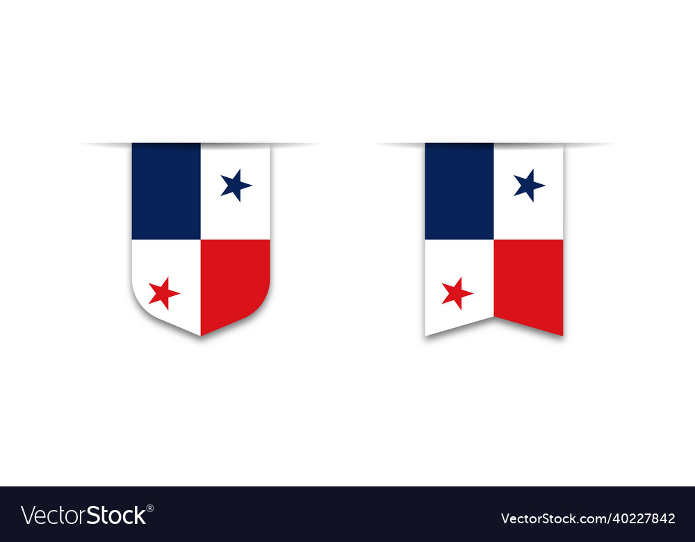 Panama flag label icon checkbox sign flags vector image Panama flag label icon checkbox sign flags