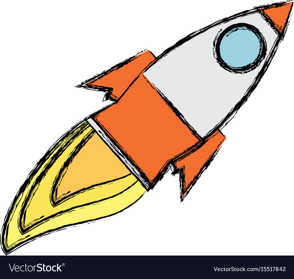 Rocket spaceship isolated