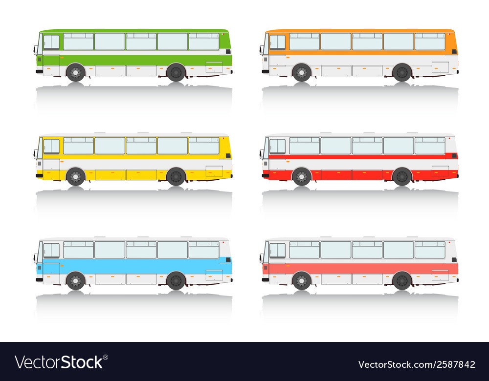 Set bus on a white background