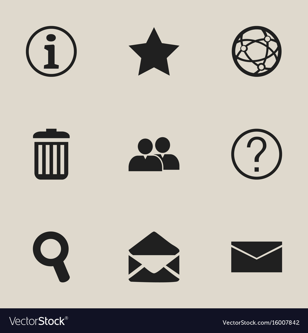 Set of 9 editable web icons includes symbols