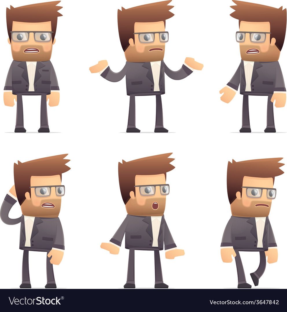 Set of director character in different poses