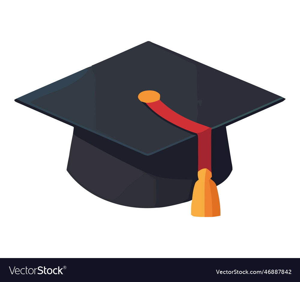 Student cap after learning Royalty Free Vector Image