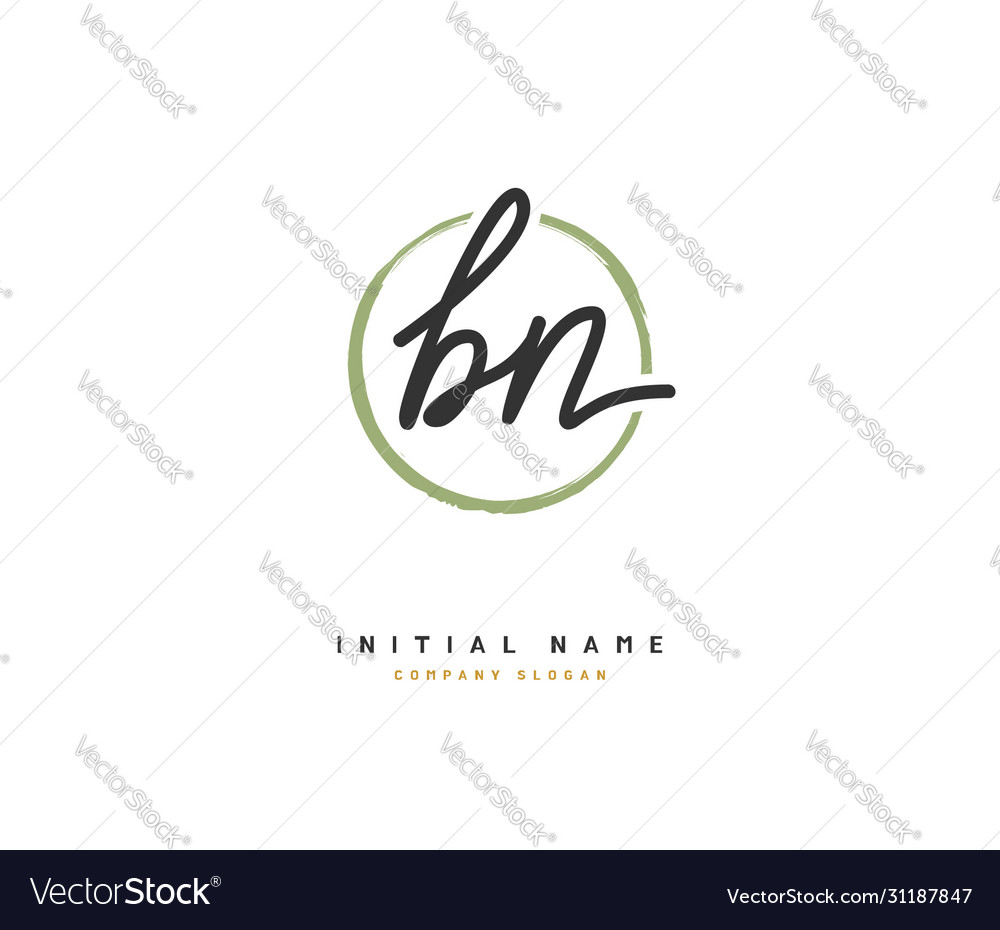 B n bn beauty initial logo handwriting