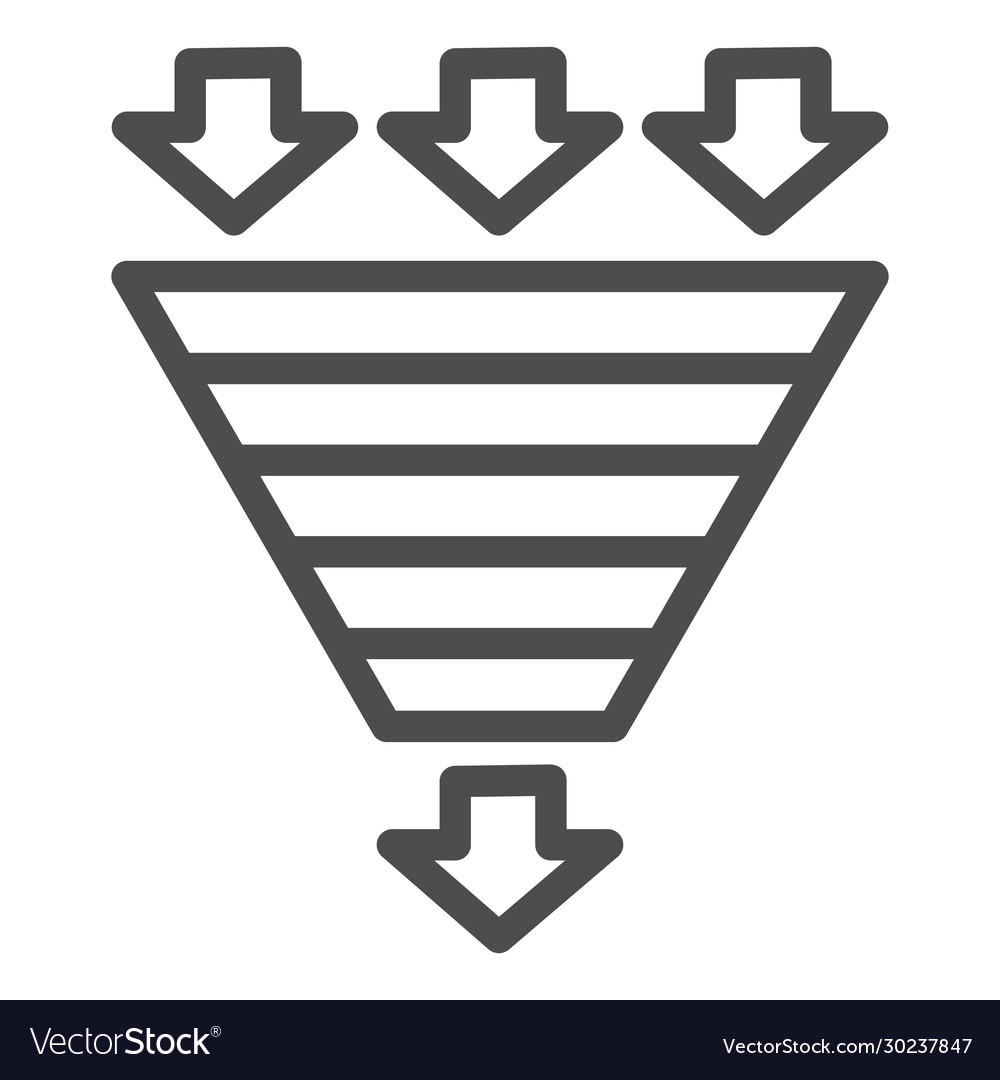 Bottleneck chart line icon consumption pyramid Vector Image