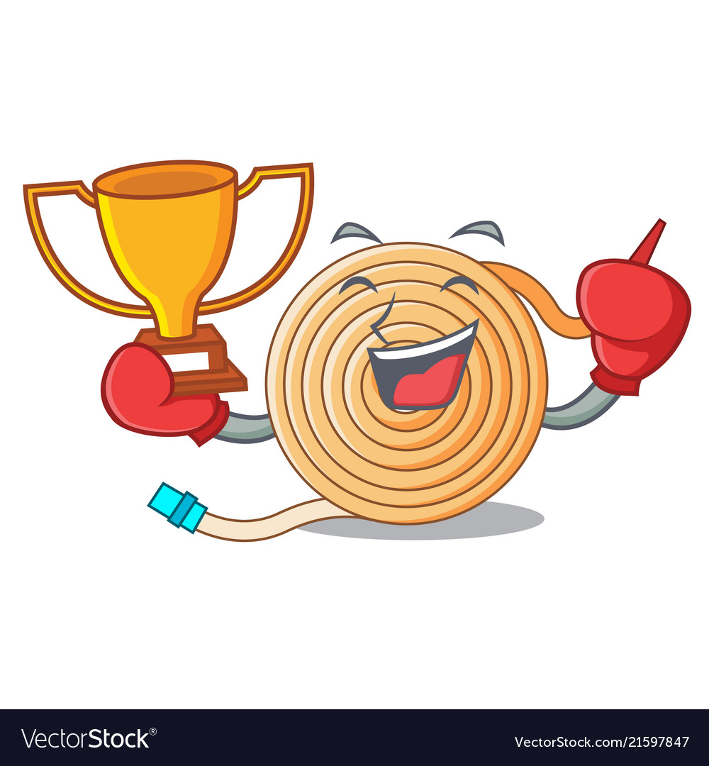 Boxing winner the water hose mascot